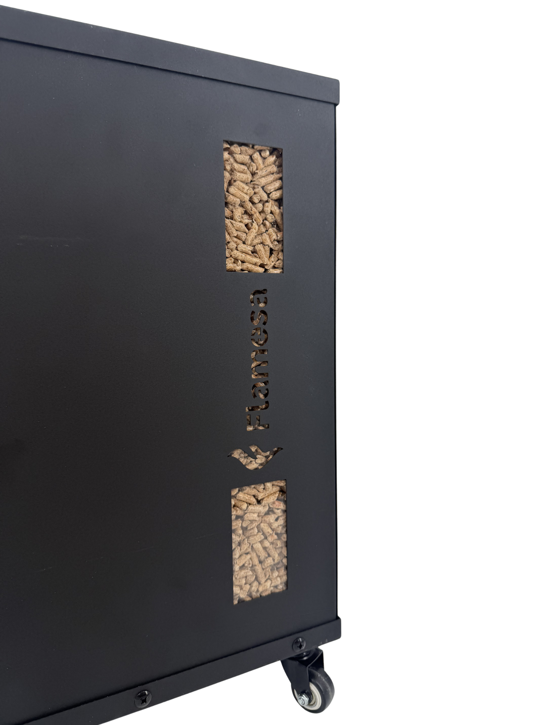 Pellet-Lagerbox mit Rollen | Flamesa®
