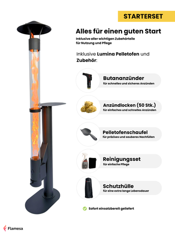 Pelletofen draußen – Produktfoto