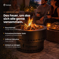 Flamesa Flame mit Flammen als Mittelpunkt einer gemütlichen Terrasse