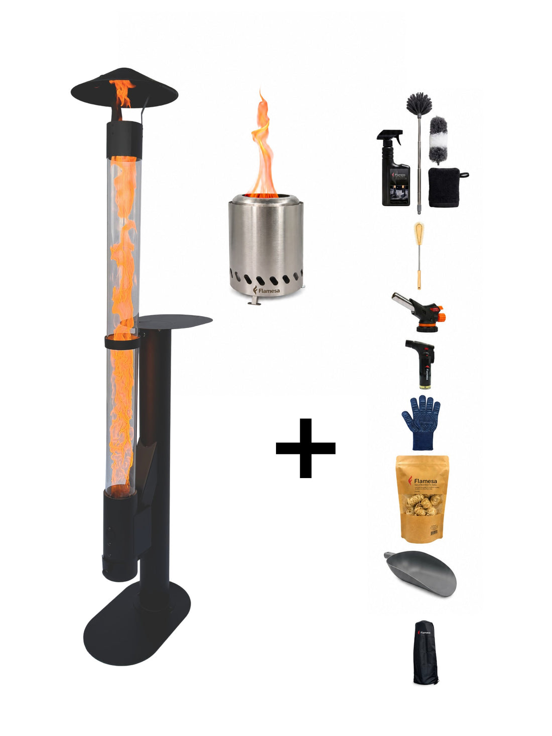 Flamesa® Lumina Komplettset – Pelletofen mit gratis Flamesa Vulcan und Zubehör
