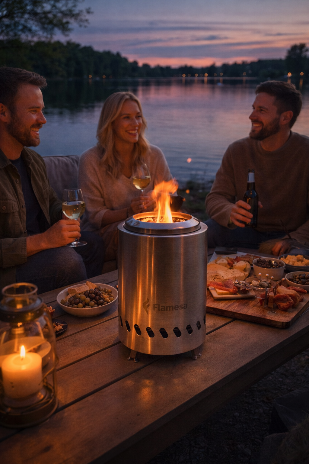 Flamesa Vulcan – Tischmodell Pellet-Feuerkorb für den Außenbereich