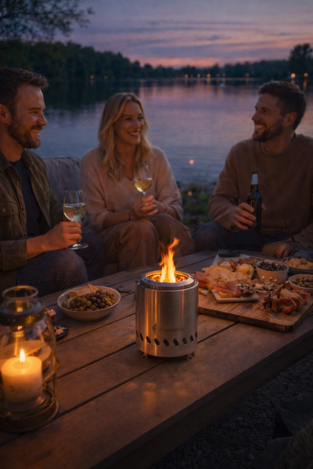 Flamesa Vulcan – Tischmodell Pellet-Feuerkorb für den Außenbereich